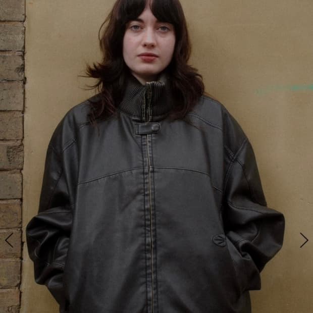 ertr 빈티지 레더 바이커 자켓