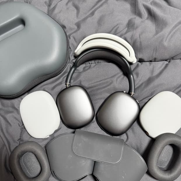 에어팟 맥스 스페이스그레이 + 화이트 이어컵 8핀