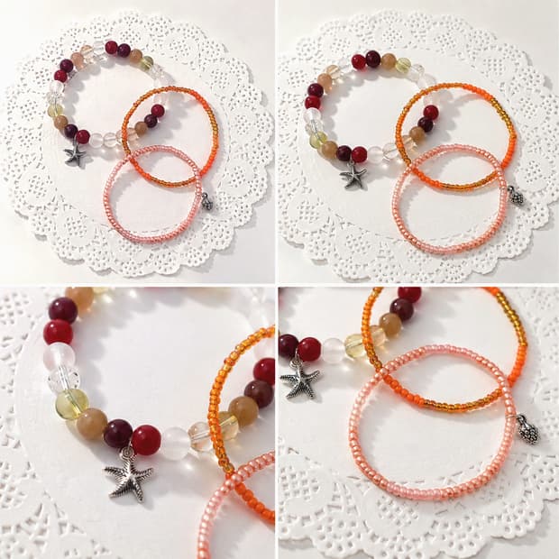 산호초 여름 비즈 팔찌 SET