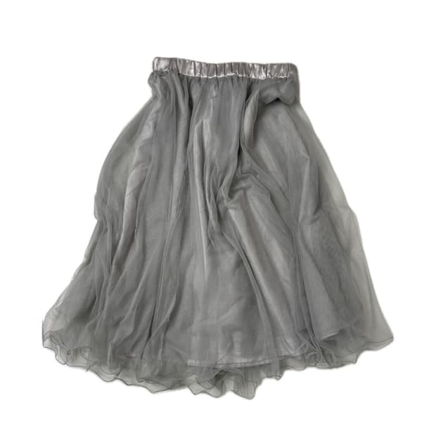 Voluminous Mesh Maxi Skirt
