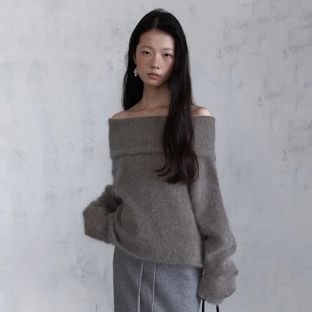 (미개봉 새상품) ODS 오디에스 앙고라 오프숄더 니트 (베이지)