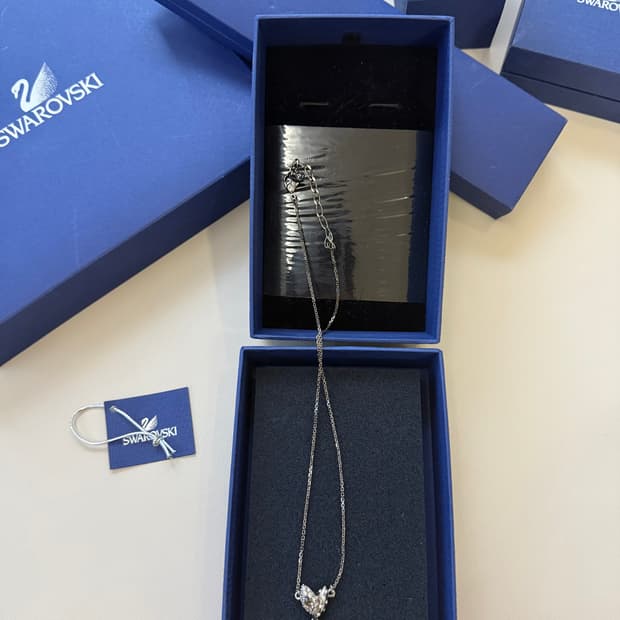 새상품) 스와로브스키 화이트 펄 네크리스 진주 목걸이 실버 은 금 골드 