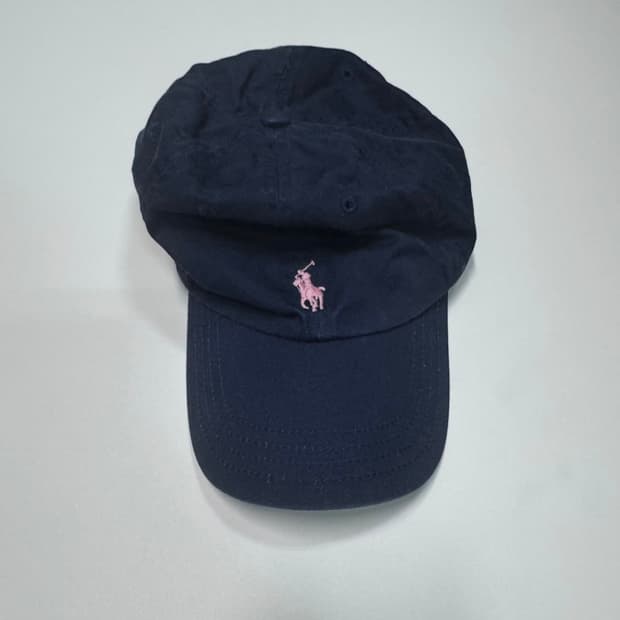 여성 폴로 랄프로렌 네이비 핑크 포니 볼캡