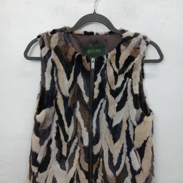 유로컬렉션 천연밍크 양가죽베스트 조끼 55 S 새제품급