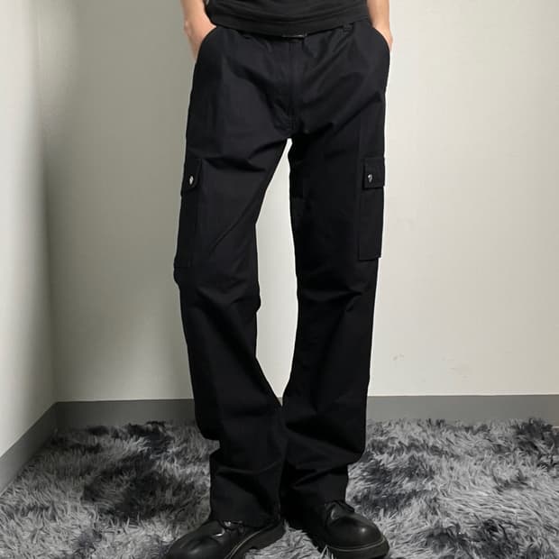 Bape 베이프 블랙 코튼 카고 팬츠 L