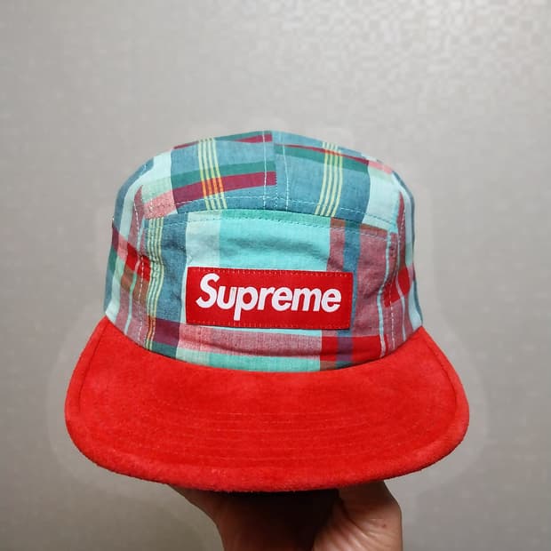 슈프림 체크 캠프캡