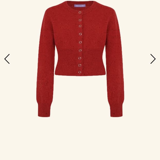 레터프롬문 코니 더스트 울 가디건 레드