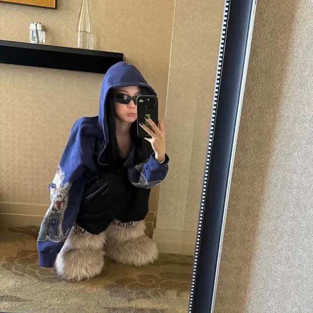 [L]슈프림 x 마이클 잭슨 데인저러스 후드집업 네이비