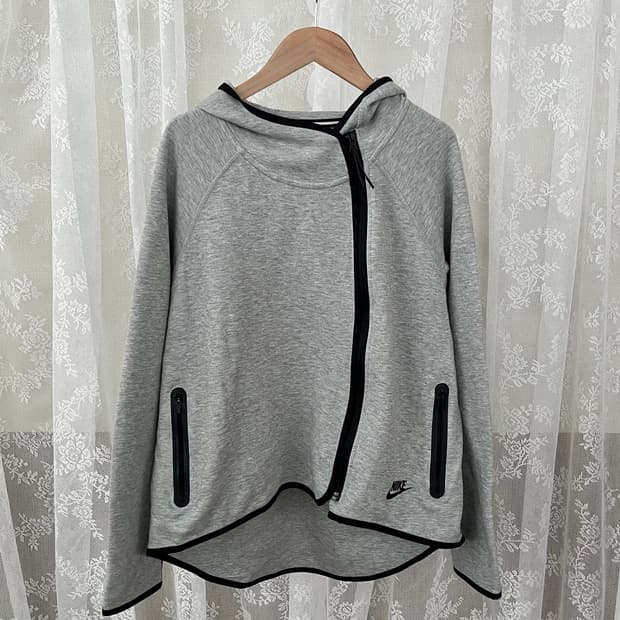 L) 나이키 여성 테크 플리스 후드집업 그레이