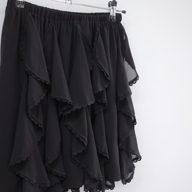 feather black skirt