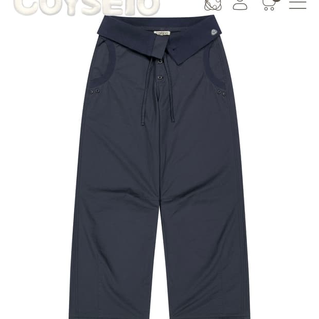 구해요) 코이세이오 플로우 폴드 팬츠 네이비 1사이즈