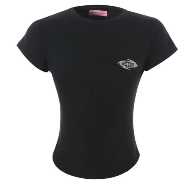 플리즈노팔로우 플노팔 엠블럼 반팔티 블랙