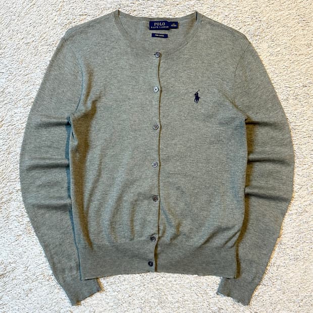폴로 랄프로렌 신형 피마코튼 네이비포니 가디건 그레이