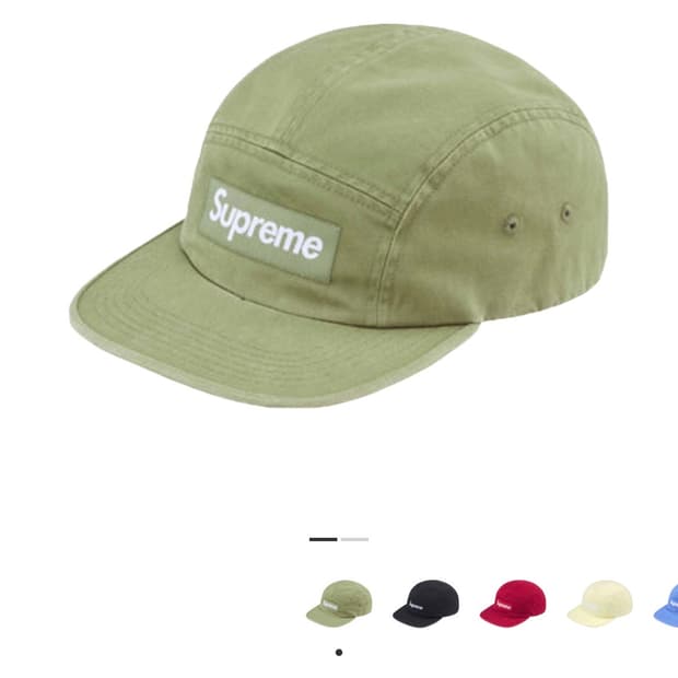 모자 슈프림 24SS 워시드 치노 트윌 캠프캡 라이트 올리브