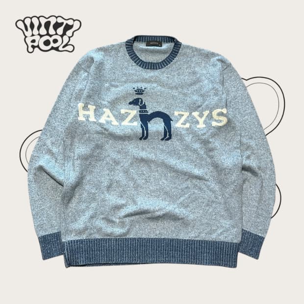 헤지스 빅로고 울니트 100 블루