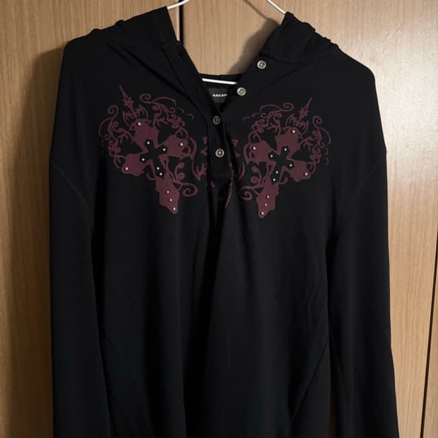 Studded CROS2 Hooded Long Sleeve (Black)