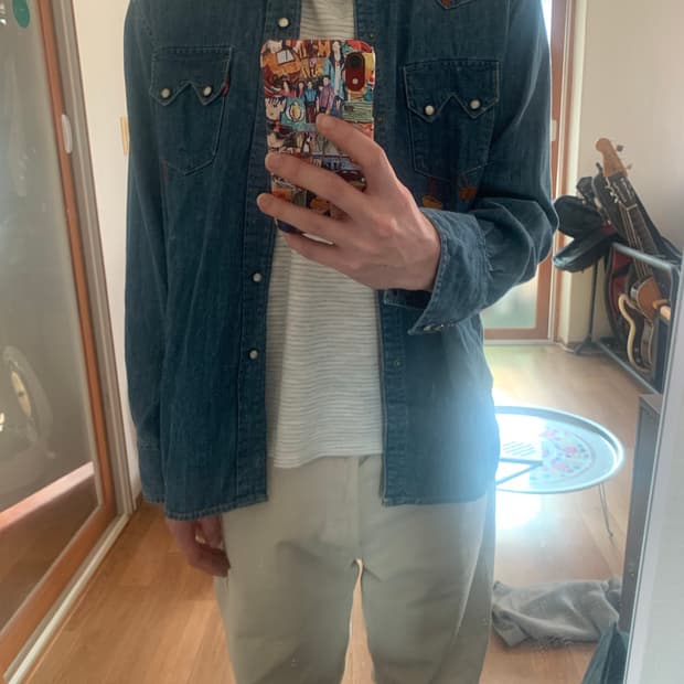 Lvc 자수 머쉬룸 셔츠