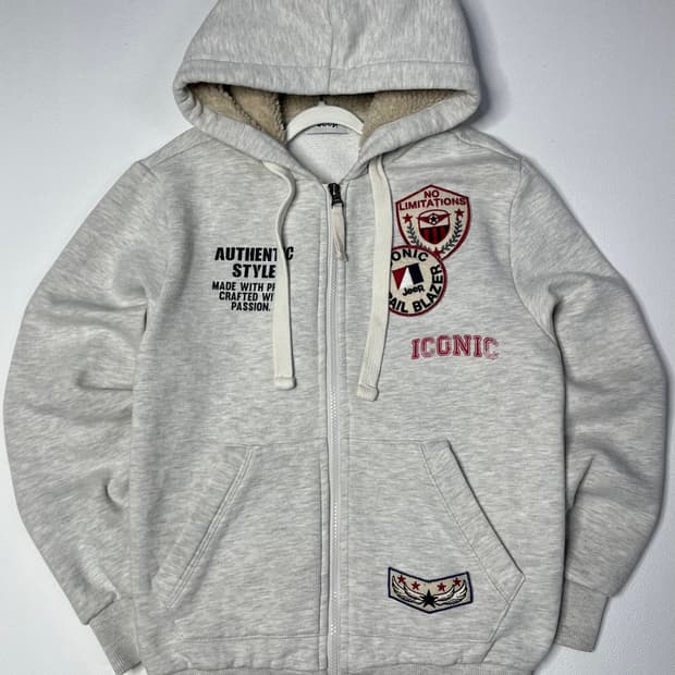 지프 양털안감 패치 후드집업