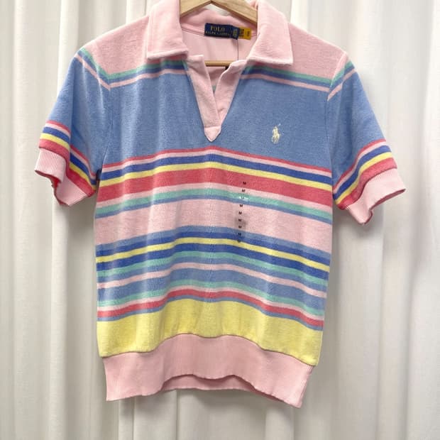 (새상품) 폴로 테리 카라 반팔티 S사이즈