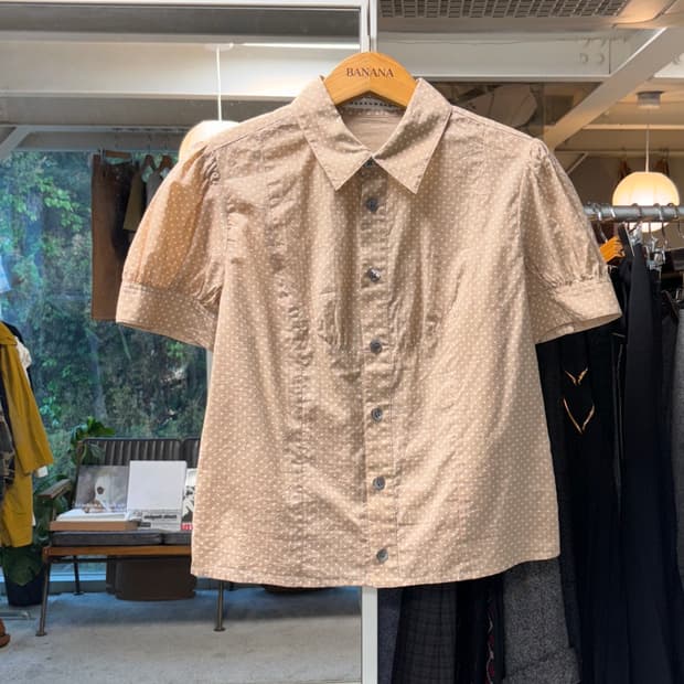 스나오 쿠와하라 도트 크롭 셔츠
