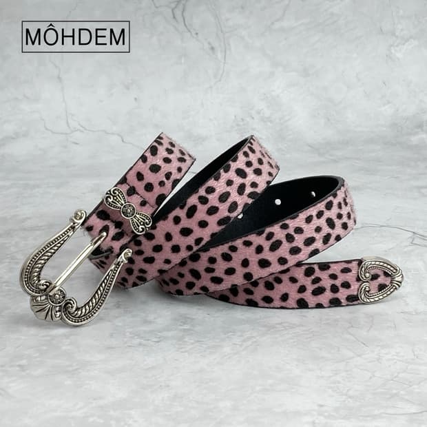 [Unisex] 레오파드 호피 송치털 벨트