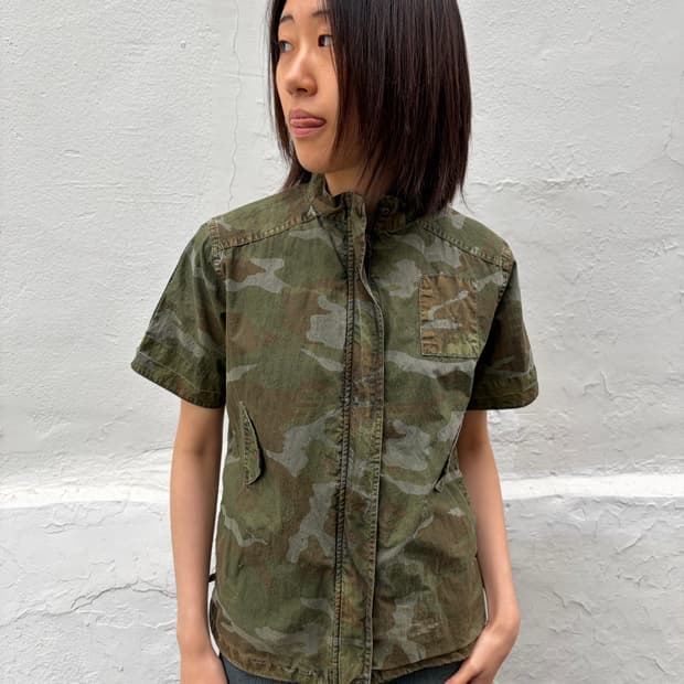 카모 반팔 집업 자켓 S