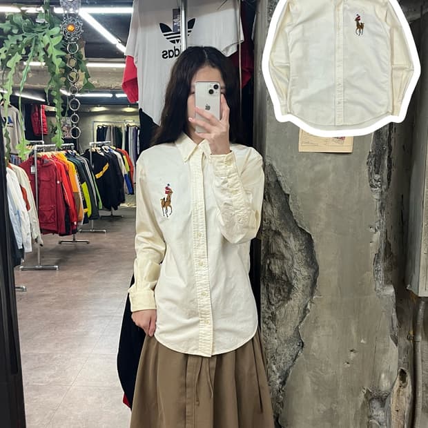 랄프로렌 빅포니 셔츠 크림 S #csz1750