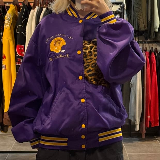 [NO.9]VTG 새틴 바시티 자켓