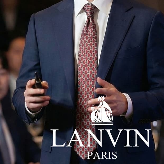 랑방 실크 레드와인 패턴 넥타이 8.1cm A+등급 K1809
