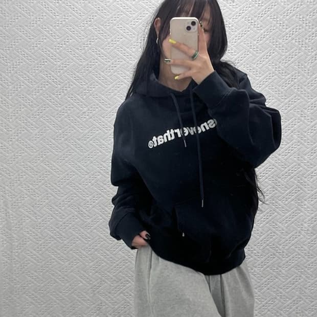 디스이즈네버댓 올드스쿨 캐주얼 빈티지 스펠로고 후드티 L C07495