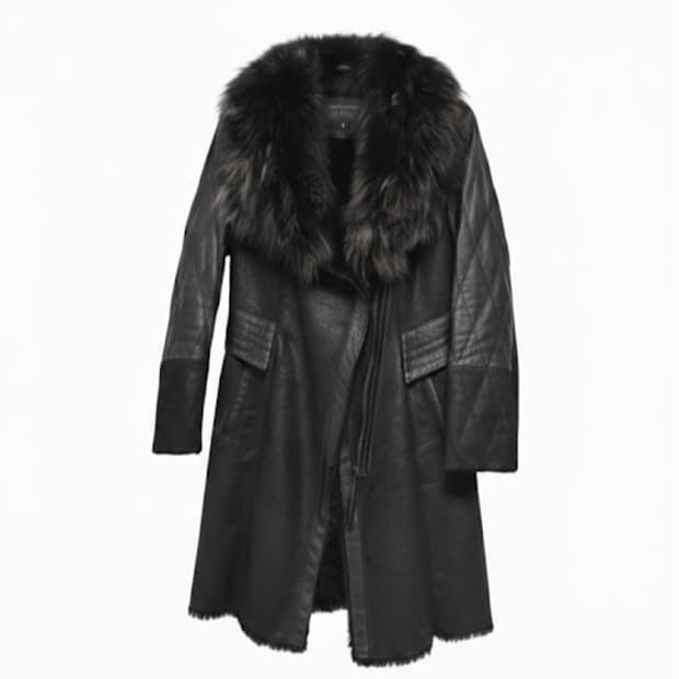 빈티지 리얼폭스퍼 램스킨 무스탕코트