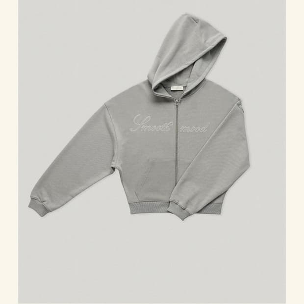 스무드무드 후드집업 그레이 + 슬리브리스 쇼츠 set 새상품