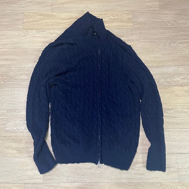 아트이프액츠 부클 니트집업 네이비M