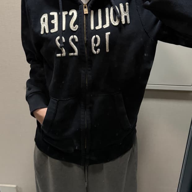 홀리스터 블랙 후드집업 xl