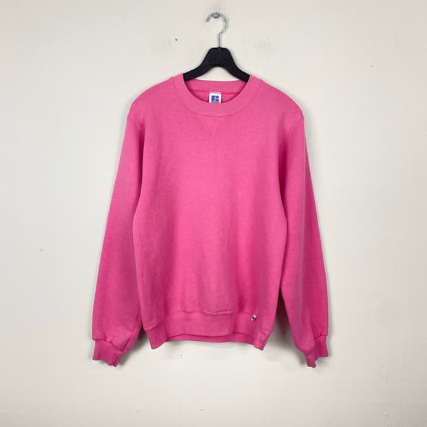 90s 러셀 에슬레틱 핑크 스웻셔츠 맨투맨 S <572>