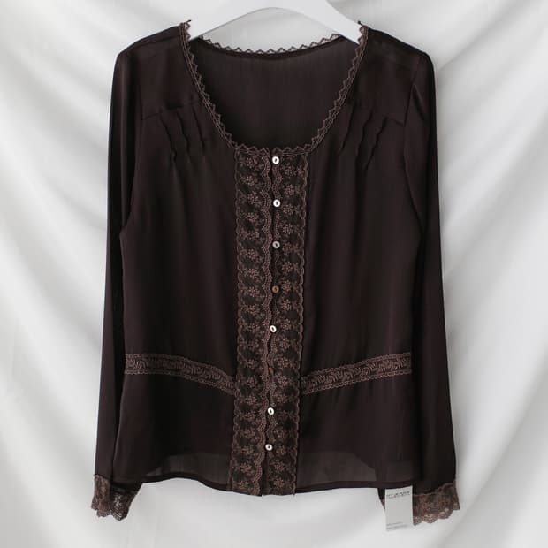 see-through lace blouse