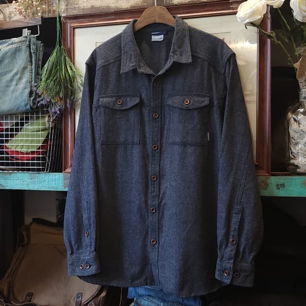 00s 컬럼비아 워크셔츠 스케일 헤비코튼 투포켓 울 셔츠 xl