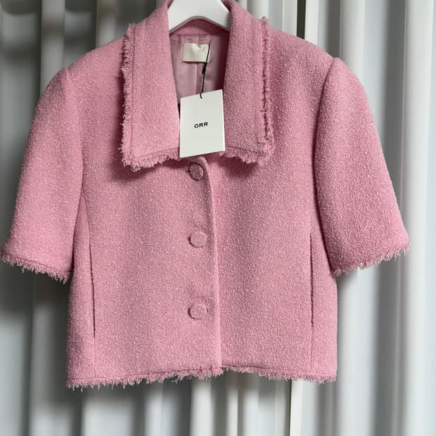 오르 오드리 트위트 자켓 핑크