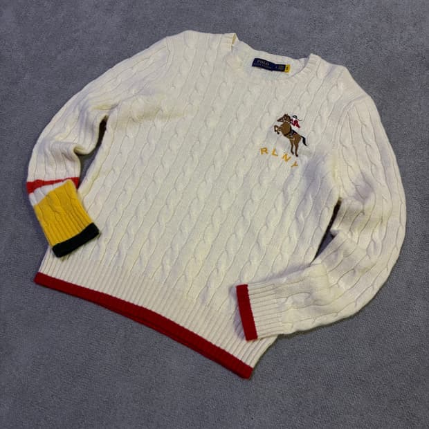 폴로 랄프로렌 꽈배기 니트 L