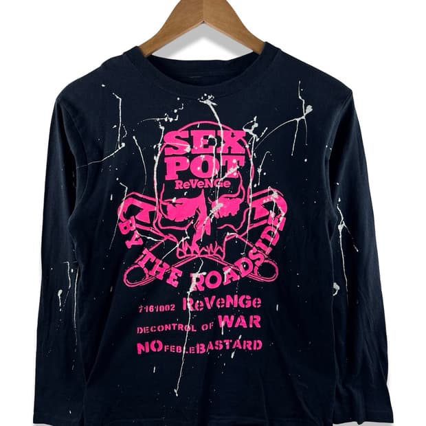 JPN SEX POT ReVeNGe 페인팅 스컬 롱슬리브 1950