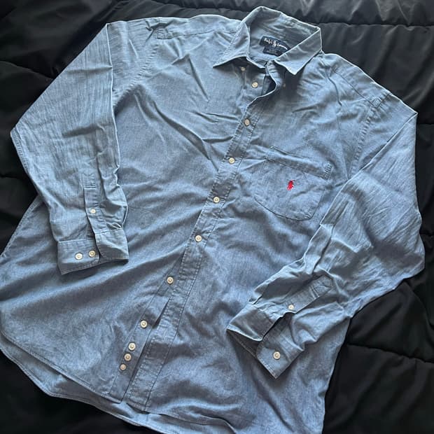 빈티지 폴로 청 셔츠