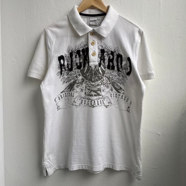 Buckaroo Graphic White Polo Shirt