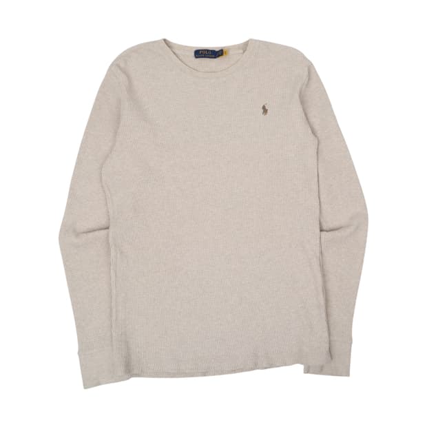 폴로 랄프로렌 QR 베이지 와플 롱슬리브