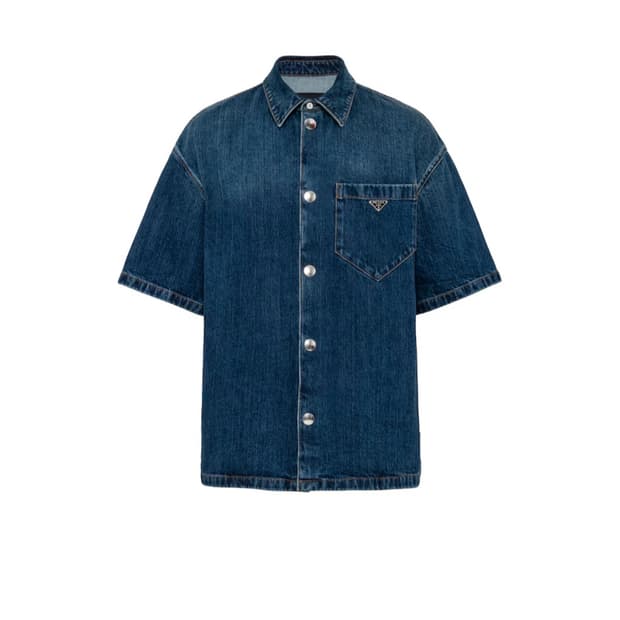 프라다 데님 볼링 셔츠 (L)