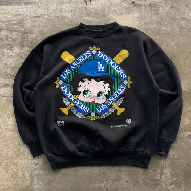90s 베티붑 LA다저스 프린팅 스웻셔츠