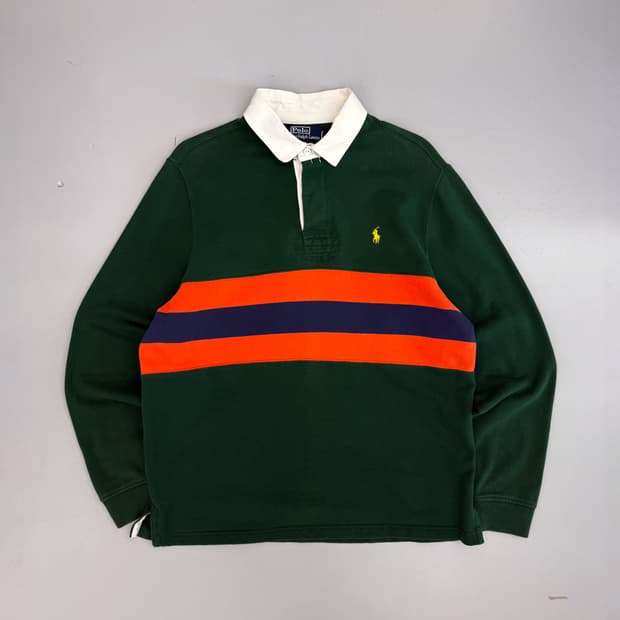 폴로 랄프로렌 00‘s 루즈핏 배색 럭비 스웻셔츠