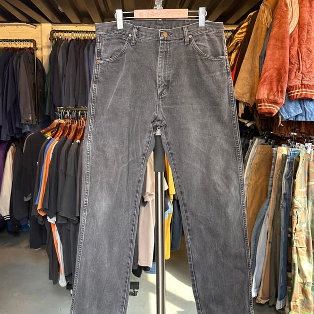 랭글러 블랙 데님 팬츠 34x32