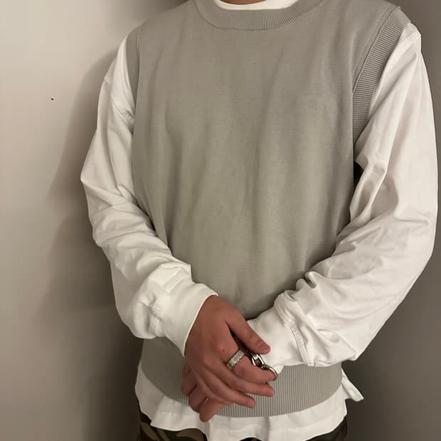 포터리 컴포트 크루넥 니트베스트 그레이 1 사이즈