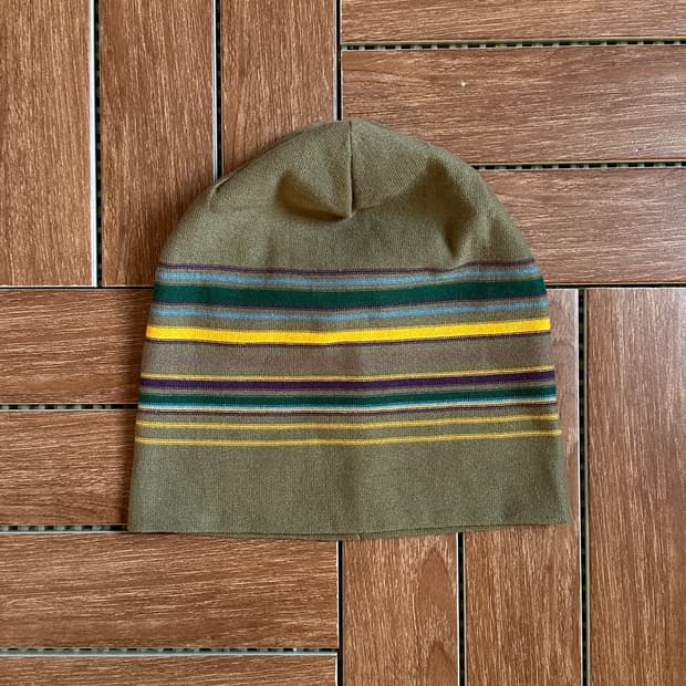 Override reversible striped beanie