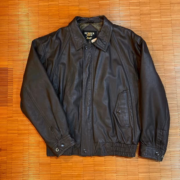 JPN vtg 램스킨 레더자켓 다크브라운